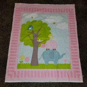 BABY PANEL Elephant, Bird and Turtle 100% Cotton  36"x43"